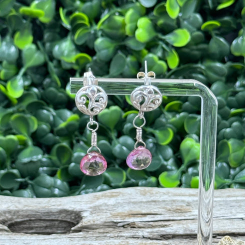 Enchanted Pink Mystic Topaz Briolette Earrings Earrings