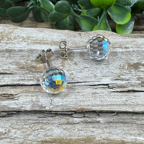 Small Crystal Disco Ball Earrings Earrings