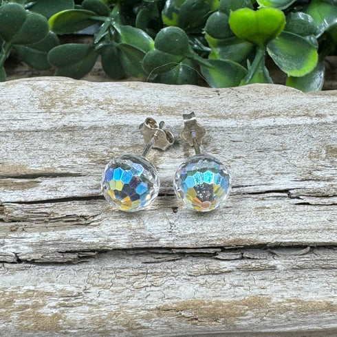 Small Crystal Disco Ball Earrings Earrings