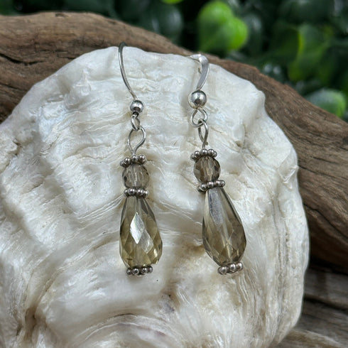 Smokey Quartz Briolette Earrings Earrings