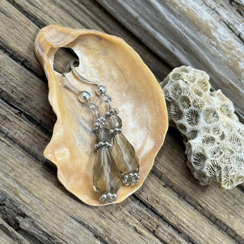 Smokey Quartz Briolette Earrings Earrings