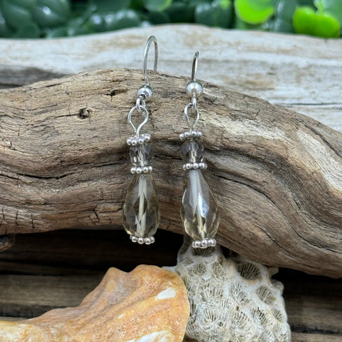 Smokey Quartz Briolette Earrings Earrings