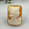 Confessions: 16x12 Hand-Carved Shell Cameo – Octagon Lady with Floral Detail Gems
