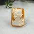 Confessions: 16x12 Hand-Carved Shell Cameo – Octagon Lady with Floral Detail Gems