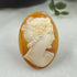 Confessions: 18x13 Hand-Carved Shell Cameo – Carnelian Lady Portrait Gems
