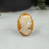 Confessions: 18x13 Hand-Carved Shell Cameo – Carnelian Lady Portrait Gems