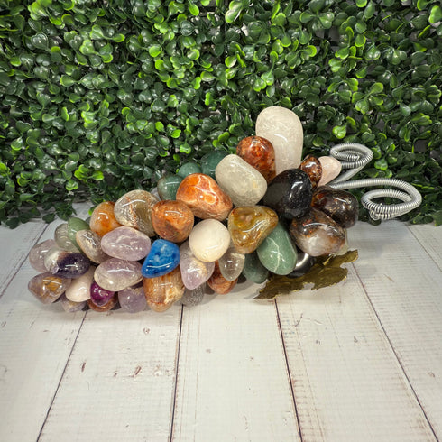 Gemstone Grape Bunch - Quartz, Agates, Amethyst - Made in Brazil Gifts