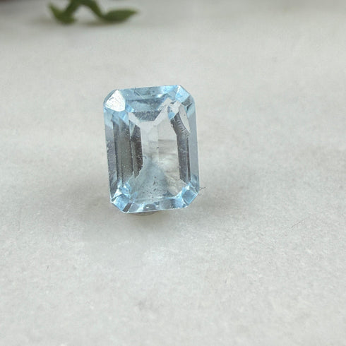 1.85 CT Natural Blue Topaz Emerald Cut Loose Gemstone 8x6mm Loose Gemstones