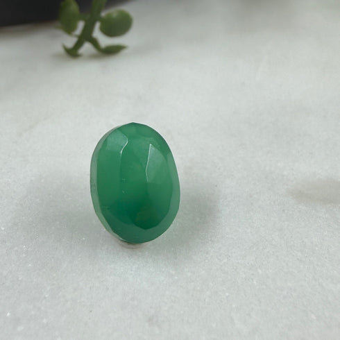 5.20 CT Dyed Green Chalcedony Oval Faceted Loose Gemstone 12x9mm Loose Gemstones