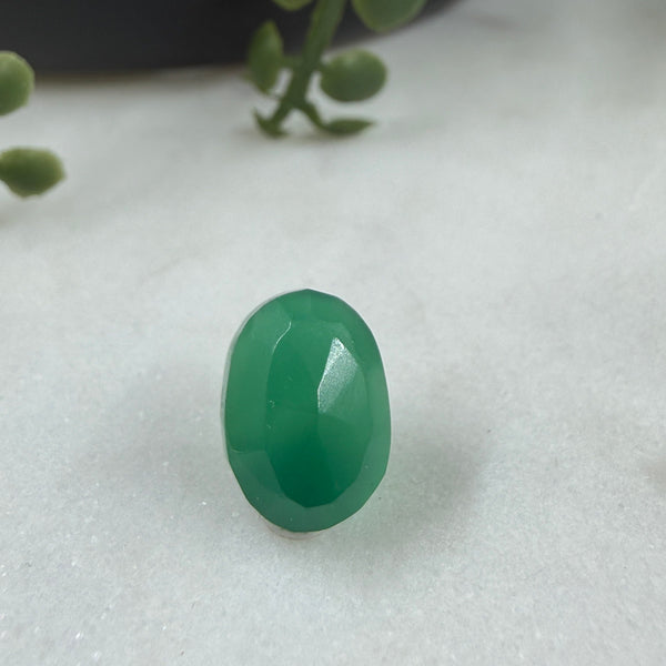 5.20 CT Dyed Green Chalcedony Oval Faceted Loose Gemstone 12x9mm Loose Gemstones