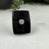 Vintage Black Onyx Cabochon with Crystal Inset 17x13mm Loose Gemstones