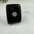 Vintage Black Onyx Cabochon with Crystal Inset 17x13mm Loose Gemstones