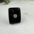 Vintage Black Onyx Cabochon with Crystal Inset 17x13mm Loose Gemstones