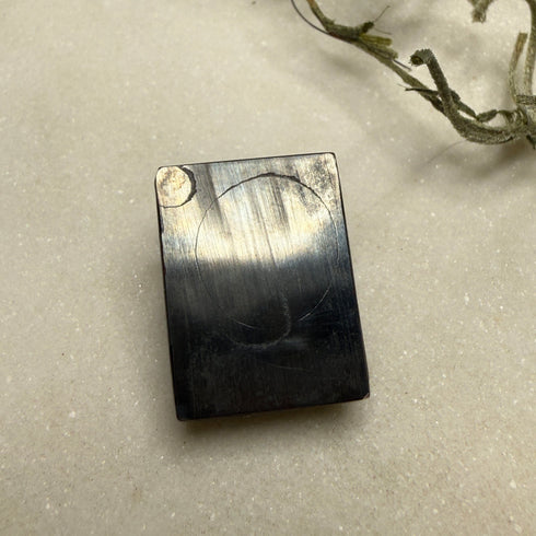 Vintage Carved Hematite Intaglio Roman Soldier 20x15mm Loose Gemstones