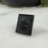 Vintage German Carved Black Onyx Cameo 14x12mm Leo Wolleman 1971 Loose Gemstones