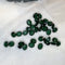 Vintage American Faceted Glass Stones 25pc Lot — Dark Green 10x8mm Loose Stones