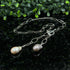 16-Inch Sterling Silver Lariat Necklace with Dual Baroque Pearls - Light Purple and Cream with Iridescent Nacre Necklaces