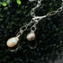 16-Inch Sterling Silver Lariat Necklace with Dual Baroque Pearls - Light Purple and Cream with Iridescent Nacre Necklaces