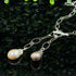 16-Inch Sterling Silver Lariat Necklace with Dual Baroque Pearls - Light Purple and Cream with Iridescent Nacre Necklaces