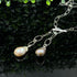 16-Inch Sterling Silver Lariat Necklace with Dual Baroque Pearls - Light Purple and Cream with Iridescent Nacre Necklaces