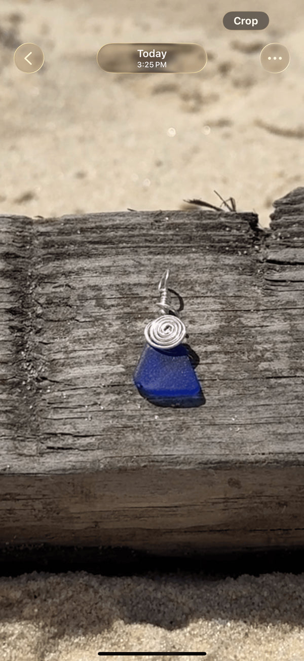 Cape May Blue Sea Glass Pendant Necklace Necklaces