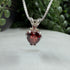 Natural Garnet Buff Top Faceted 7mm Heart Pendant Sterling Silver Necklace Necklaces