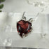Natural Garnet Buff Top Faceted 7mm Heart Pendant Sterling Silver Necklace Necklaces