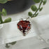 Natural Garnet Buff Top Faceted 7mm Heart Pendant Sterling Silver Necklace Necklaces