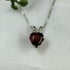 Natural Garnet Buff Top Faceted 7mm Heart Pendant Sterling Silver Necklace Necklaces