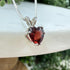 Natural Garnet Buff Top Faceted 7mm Heart Pendant Sterling Silver Necklace Necklaces