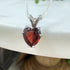 Natural Garnet Buff Top Faceted 7mm Heart Pendant Sterling Silver Necklace Necklaces