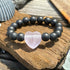 Onyx and Heart Bracelet