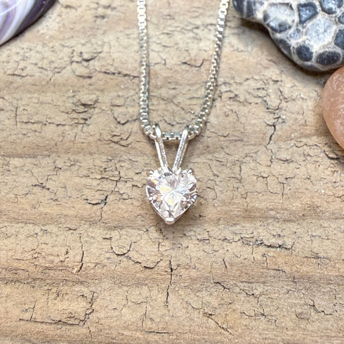 Dainty Heart Cubic Zirconia Pendant Necklace Pendant