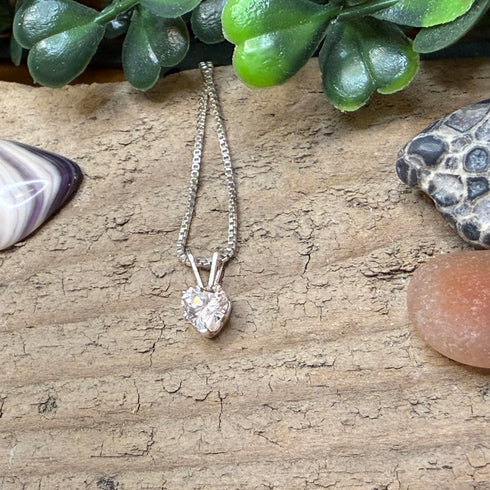 Dainty Heart Cubic Zirconia Pendant Necklace Pendant