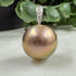 Golden Edison Pearl Pendant: 14K Gold & Diamonds Pendant
