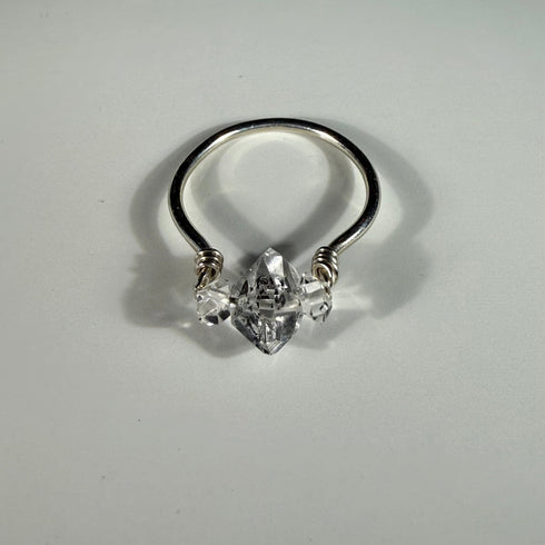 Herkimer Diamond Trio Ring: Perfectly Imperfect Beauty Rings