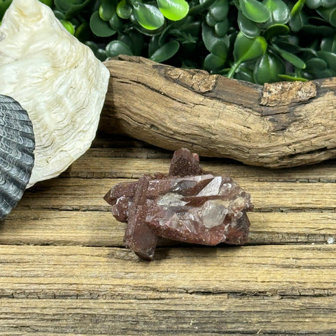 Red Hematite Quartz Cluster from Morocco specimen