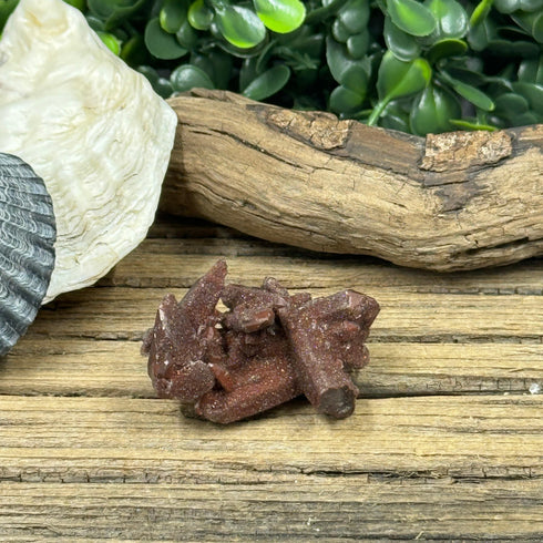 Red Hematite Quartz Cluster from Morocco specimen