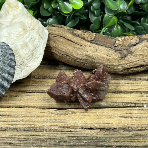 Red Hematite Quartz Cluster from Morocco specimen