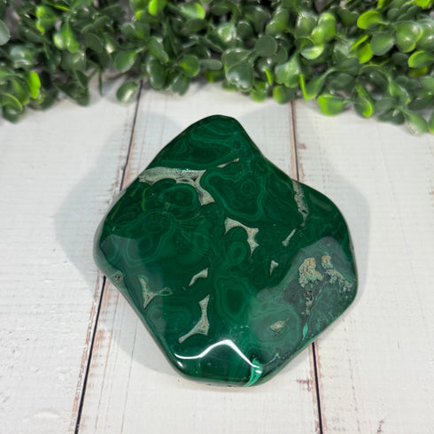 3.5" x 3" Malachite Slab—Polished & Natural specimens