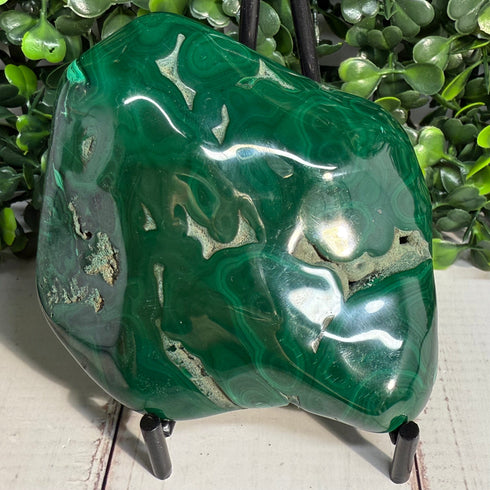 3.5" x 3" Malachite Slab—Polished & Natural specimens