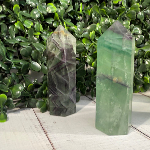3" Rainbow Fluorite Towers — Unique Options specimens