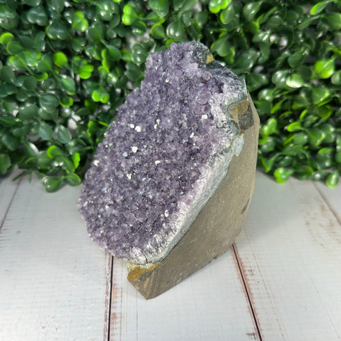 Amethyst Geode Cut Base 3.5" x 4.25" specimens
