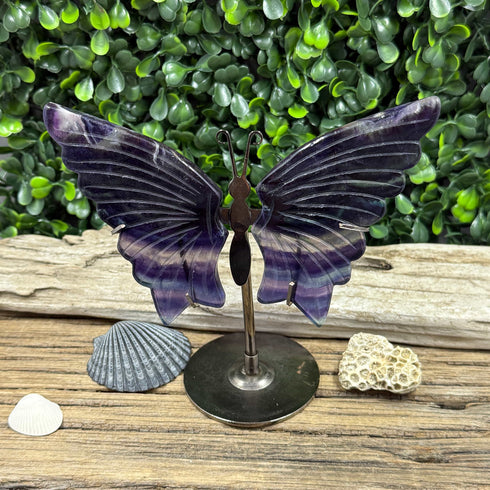 Beautiful Butterfly Rainbow Fluorite Carving Figurine specimens
