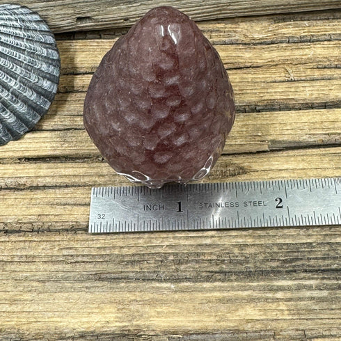 Carved Strawberry from Strawberry Quartz specimens