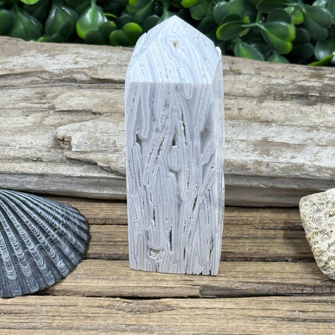Crazy Lace Agate Towers: Gray Lines Never Looked So Good specimens