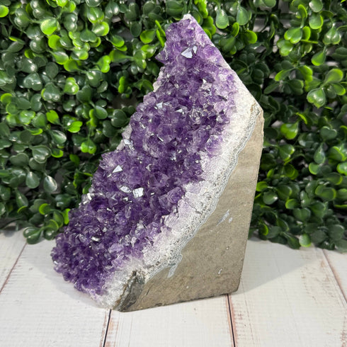 Juicy Amethyst 5.25" Crystal Geode - Self Standing specimens