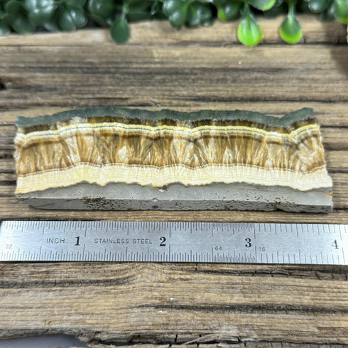 Polished Baryte and Natural Marcasite Slab from Lubin Mine, Poland - Dual-Textured Mineral Specimen specimens