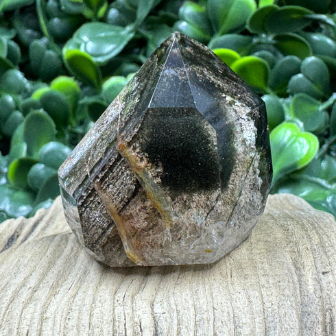 Polished Brazilian Quartz Point with Chlorite Inclusions specimens