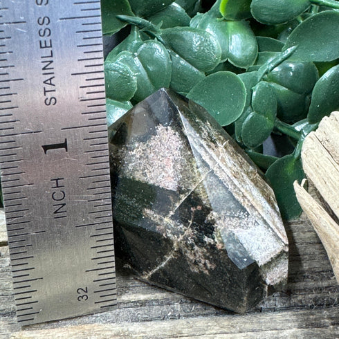 Polished Brazilian Quartz Point with Chlorite Inclusions specimens